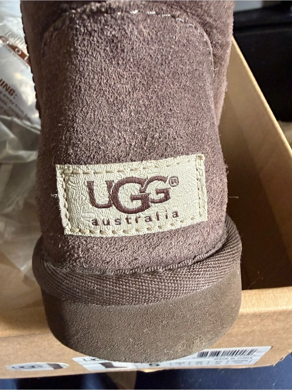 Ugg Chocolate Brown Suede Mid-Calf Boot.